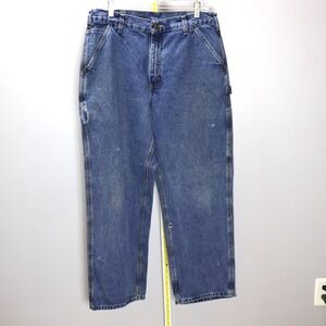 Carhartt B13 Denim Work Pants 34x32 Distressed Carpenter Jeans